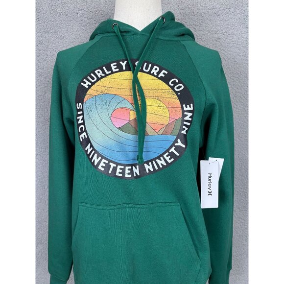 Hurley Junior's Sand Circle Hoodie Pullover Kangaroo Pockets XS Green NWT's. - Picture 2 of 8